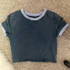 pacsun green and blue cropped tee